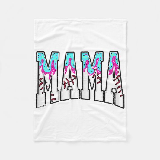 Couverture Polaire Baseball Mama Coquette Bow Jeu Jour Baseball Maman (Devant)