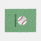 Couverture Polaire Baseball personnalisé sur Garçons verts (Devant (Horizontal))