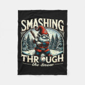 Couverture Polaire Baseball Player Christmas Gnome, Smashing Through  (Devant)