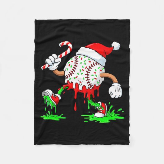 Couverture Polaire Baseball Santa Hat Christmas Ice Cream Drip Candy (Devant)