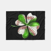 Couverture Polaire Baseball Shamrock St Patrick's Day Clover With Bas (Devant (Horizontal))