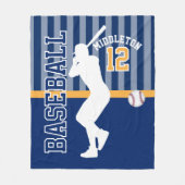 Couverture Polaire Baseball ⚾ Sport en bleu foncé et or (Devant)