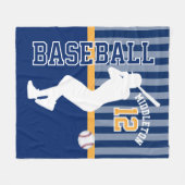 Couverture Polaire Baseball ⚾ Sport en bleu foncé et or (Devant (Horizontal))