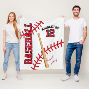 Couverture Polaire Baseball ⚾ sport en rouge