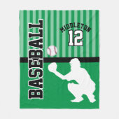 Couverture Polaire Baseball ⚾ Sport en Vert - Catcher (Devant)
