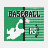Couverture Polaire Baseball ⚾ Sport en Vert - Catcher (Devant (Horizontal))