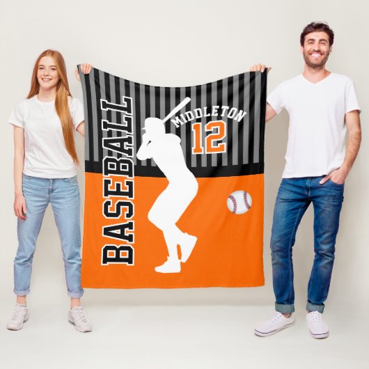 Couverture Polaire Baseball ⚾ Sport - Orange (En situation)