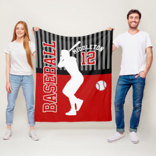 Couverture Polaire Baseball Sport - Rouge foncé