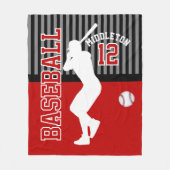 Couverture Polaire Baseball ⚾ Sport - Rouge foncé (Devant)