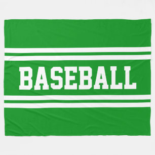 Couverture Polaire BASEBALL Vert vif rayures de course blanches sport
