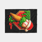 Couverture Polaire Baseball Xmas Christmas Baseball Ice Cream Drip Bo (Devant (Horizontal))