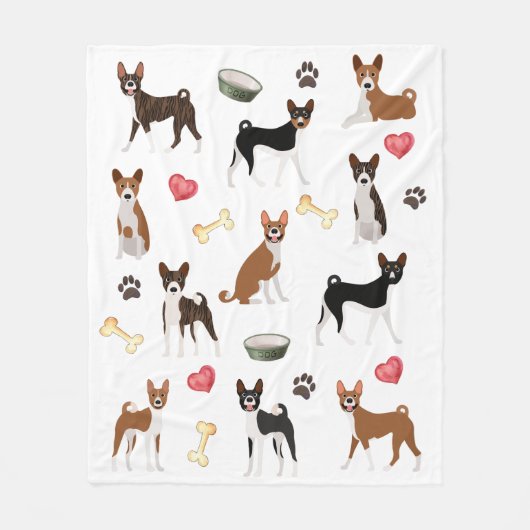 Couverture Polaire Basenji Amoureux des chiens Brindle Rouge Blanc No (Devant)