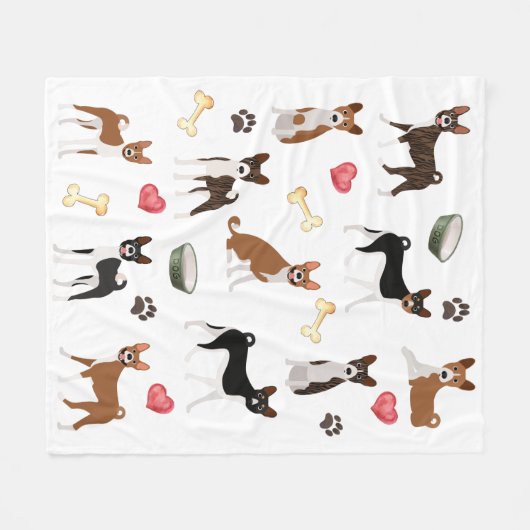 Couverture Polaire Basenji Amoureux des chiens Brindle Rouge Blanc No (Devant (Horizontal))