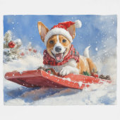 Couverture Polaire Basenji Chien en rebord Laisser neiger Noël (Devant (Horizontal))