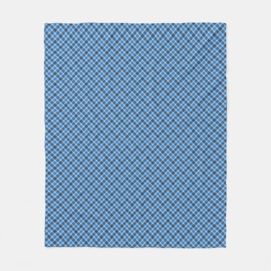 Couverture Polaire Basic Blue/Baby Blue Gingham Diagonal Plaid (Devant)