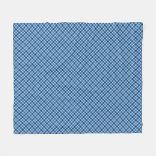 Couverture Polaire Basic Blue/Baby Blue Gingham Diagonal Plaid (Devant (Horizontal))