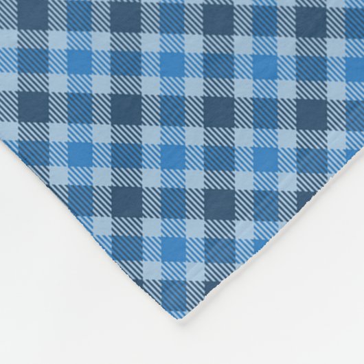 Couverture Polaire Basic Blue/Baby Blue Gingham Diagonal Plaid (Coin)