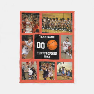 Couverture Polaire Basket-ball 7 Photo Collage Orange Small