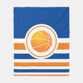 Couverture Polaire Basket-ball bleu et orange (Devant)