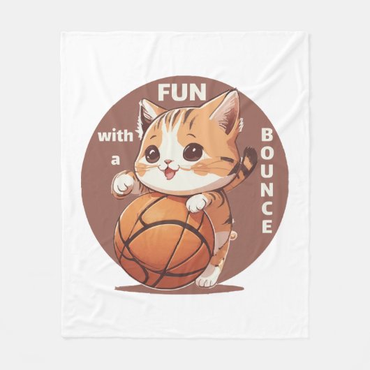 Couverture Polaire basket-ball chat (Devant)