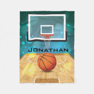 Couverture Polaire Basket-ball Design Blanche polaire