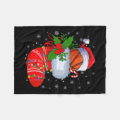Couverture Polaire Basket-ball drôle Dans Chaussettes de Noël Père No (Devant (Horizontal))