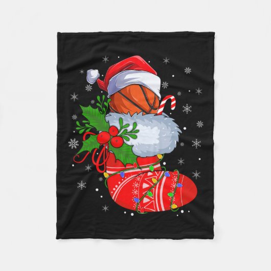Couverture Polaire Basket-ball drôle Dans Chaussettes de Noël Père No (Devant)