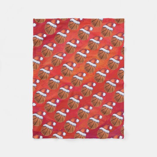 Couverture Polaire Basket-ball en Motif de Santa Hat (Devant)