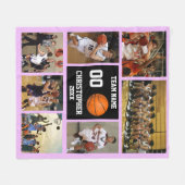 Couverture Polaire Basket-ball photo collage blanc polaire (Devant (Horizontal))