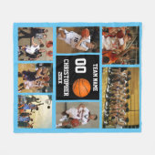 Couverture Polaire Basket-ball photo collage Sky blue (Devant (Horizontal))