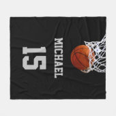 Couverture Polaire Basket-ball Votre nom (Devant (Horizontal))