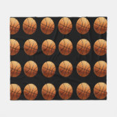 Couverture Polaire Basket-Ballons Orange Et Noir Motif, Moyen (Devant (Horizontal))