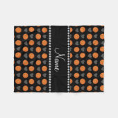 Couverture Polaire Basket-balls et coeurs noirs nommés faits sur (Devant (Horizontal))