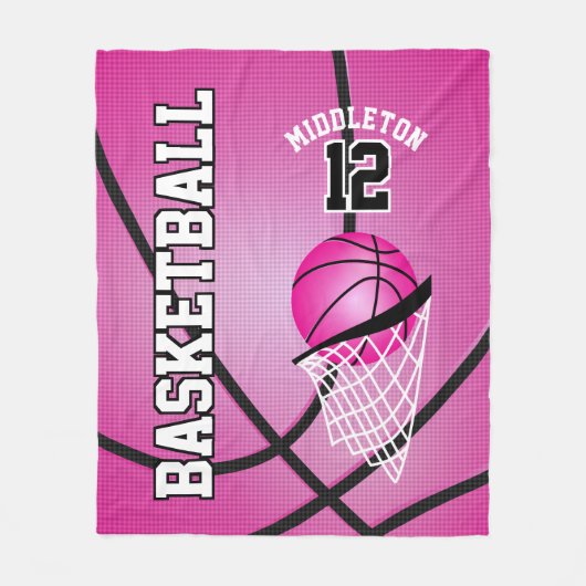 Couverture Polaire Basket 🏀 Sport Design - Rose (Devant)