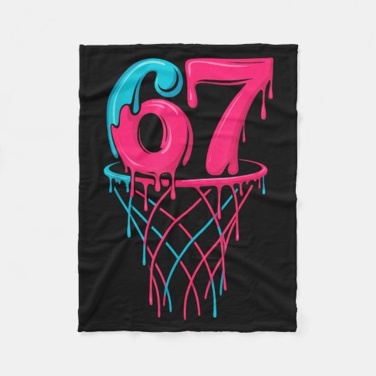 Couverture Polaire Basketball 67 6 7 Sept Drip Six Gen Alpha Mème (Devant)