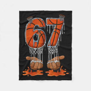 Couverture Polaire Basketball 67 Six Seven Drôle Gen Alpha Meme Drip