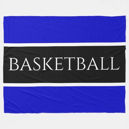 Couverture Polaire BASKETBALL amusant Athlétisme Bleu Bleu Bleu Bleu (Devant (Horizontal))