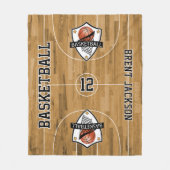 Couverture Polaire Basketball Court - Blanc et Noir (Devant)