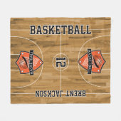 Couverture Polaire Basketball Court - Orange (Devant (Horizontal))