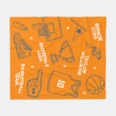 Couverture Polaire Basketball Doodle Drawing Custom Name Senior Night (Devant (Horizontal))