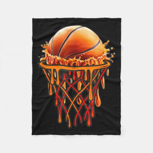 Couverture Polaire Basketball Drip Graphic, Basketball Funny Bruh Gif (Devant)