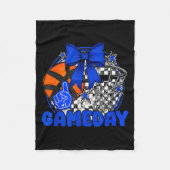 Couverture Polaire Basketball Game Day Go Cheer Team Blue Coquette Ch (Devant)