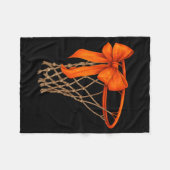Couverture Polaire Basketball Hoop With Bow Cute Basketball Aesthetic (Devant (Horizontal))