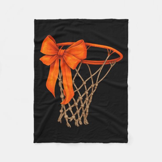 Couverture Polaire Basketball Hoop With Bow Cute Basketball Aesthetic (Devant)
