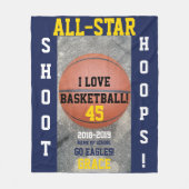 Couverture Polaire Basketball Hoops Marine Blue Team Année (Devant)