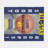 Couverture Polaire Basketball Hoops Marine Blue Team Année (Devant (Horizontal))