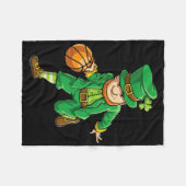 Couverture Polaire Basketball Leprechaun Jour de la Saint Patrick Gar (Devant (Horizontal))