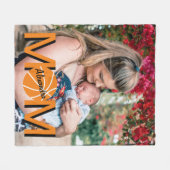 Couverture Polaire Basketball Maman Photo Fleece Blanche (Devant (Horizontal))
