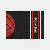 Couverture Polaire Basketball Nom du sport, entraîneur joueur coéquip (Devant (Horizontal))