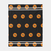 Couverture Polaire Basketball Orange Black Name Jersey Numéro Motif (Devant)